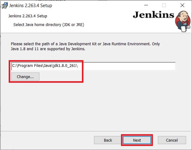 Select Java Home Directory